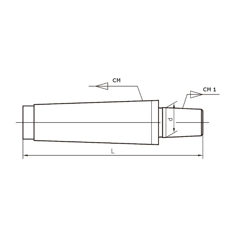 Taper arbors with morse taper and internal thread