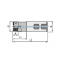 90° end mill with cylindric shank for insert with 4 cutting edges