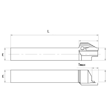 Straight frontal grooving toolholder